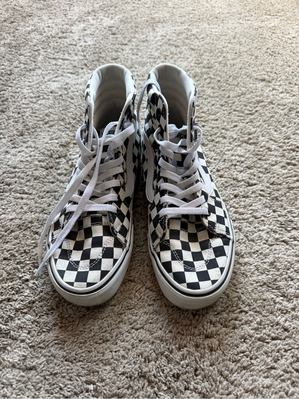 Vans Sk8 Hi checkerboard high tops W8